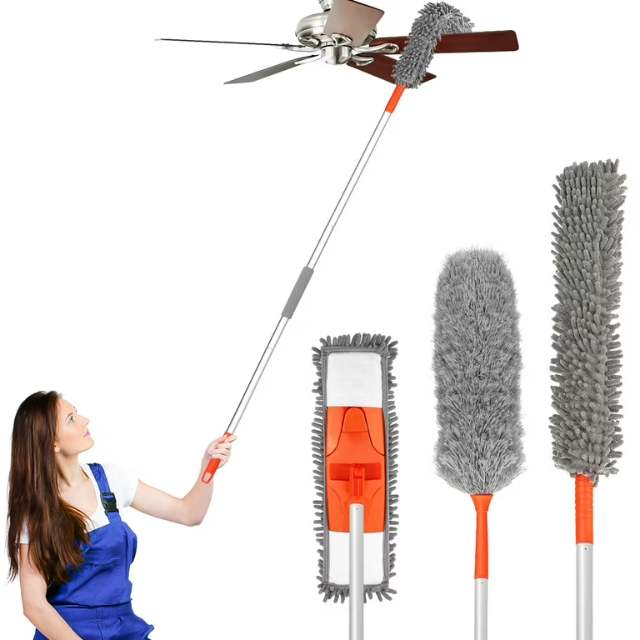 Extension pole for dusting