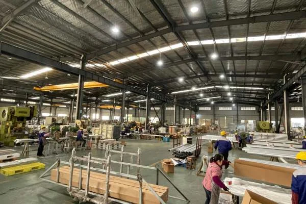 Aluminum Telescopic Pole Manufacturing Extrusion Cnc Assembly Production Line at Xingyong aluminum pole factory