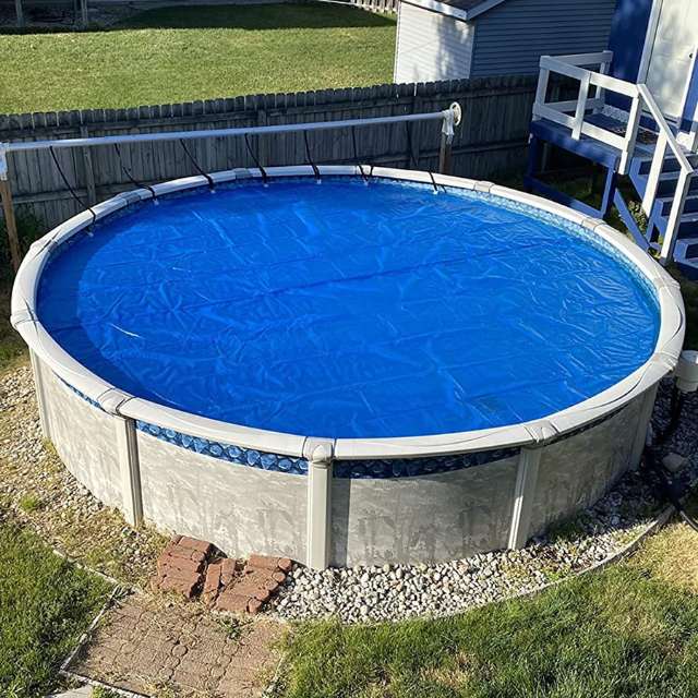 24 solar cover reel and 16x32 solar pool cover with reel