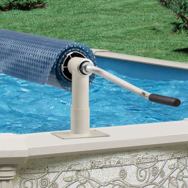 Above ground pool reel for solar cover