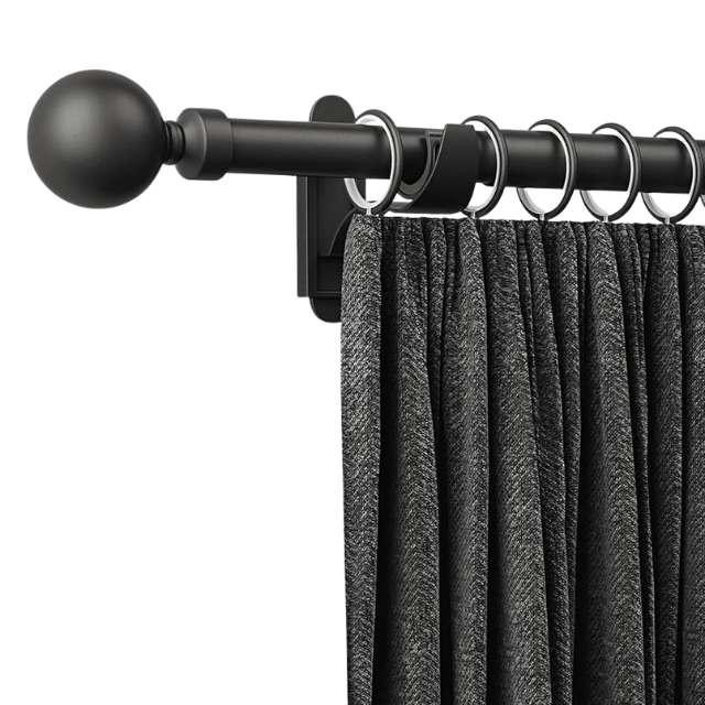 Schwarze, ausziehbare Gardinenstange