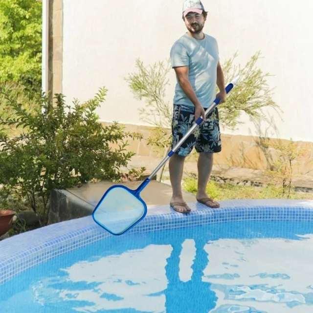 Swimming pool net pole