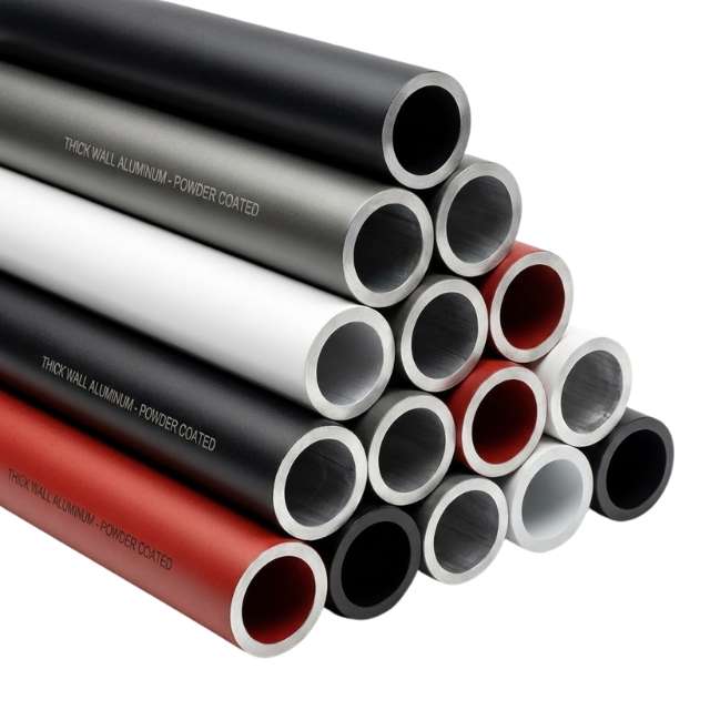 Thick wall aluminum tubing powder coated