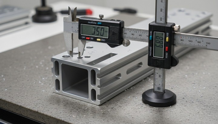 CNC machining tolerances aluminum extrusion measurement