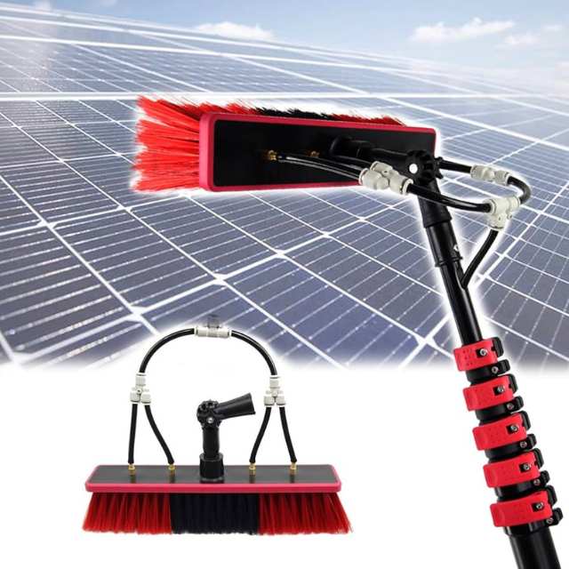 Solar panel cleaning pole