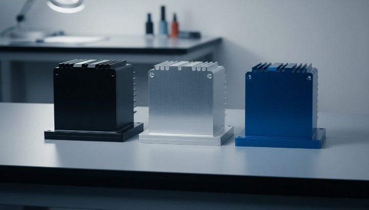 anodized aluminum PCB enclosure black silver blue finish options