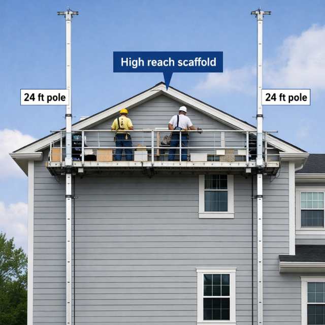 24 ft aluminum pump jack poles