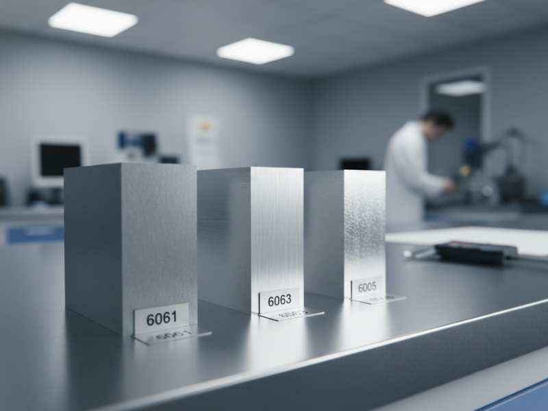 6061 vs 6063 vs 6005 aluminum extrusion alloy comparison samples