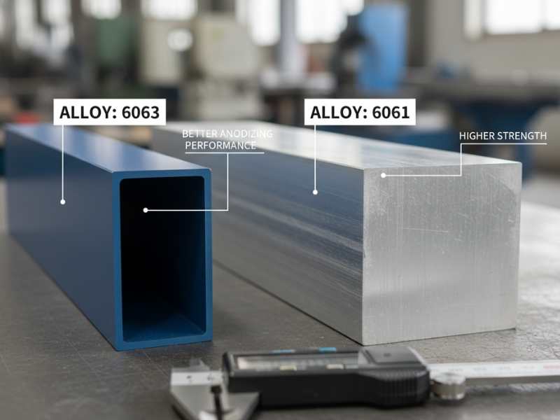 6063 vs 6061 aluminum comparison anodizing surface finish strength difference