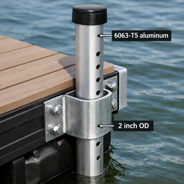 Adjustable Height Aluminum Dock Poles