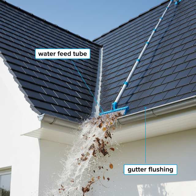 Aluminum Gutter Cleaning Pole with Water Feed