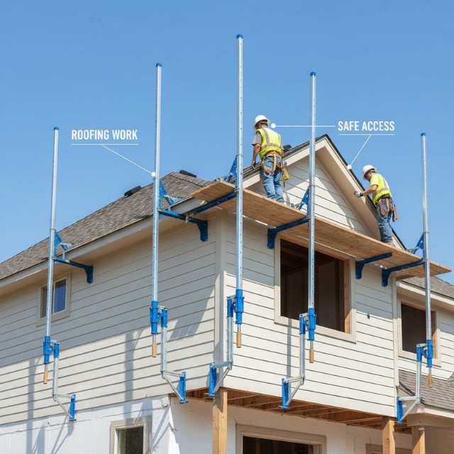 Aluminum pump jack poles for roofing