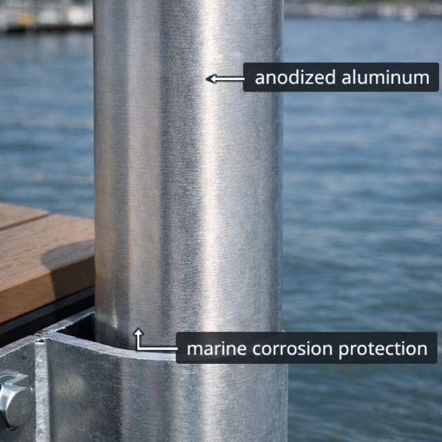 Anodized Aluminum Dock Poles