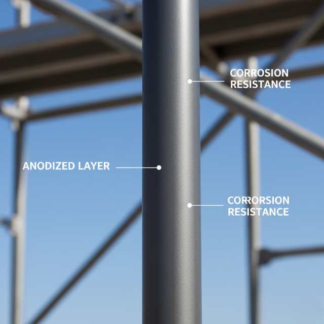 Anodized aluminum pump jack poles