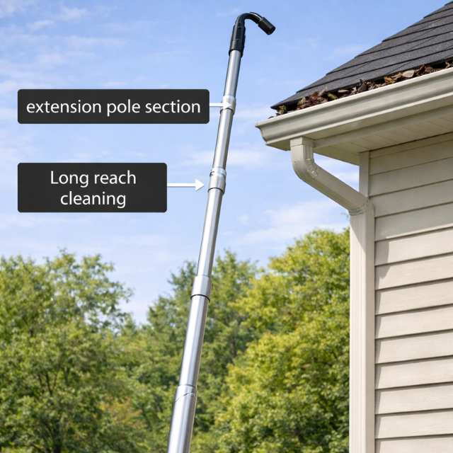 Extension Aluminum Gutter Cleaning Pole