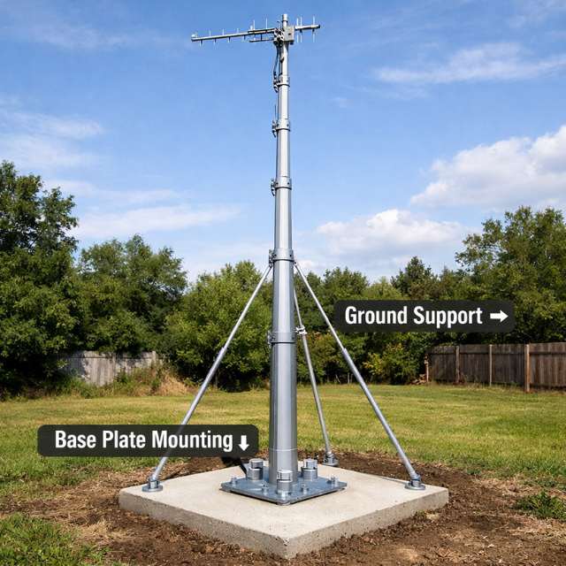 Ground Mounted Telescoping Antenna Pole