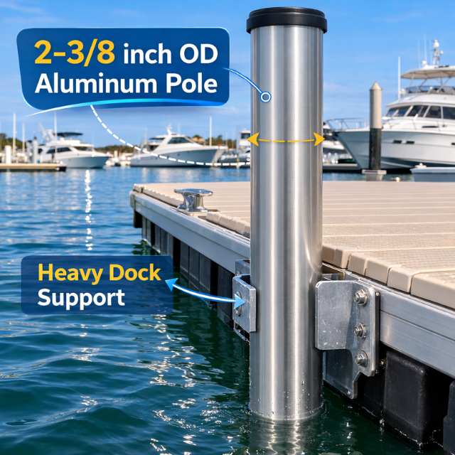 Large Diameter Aluminum Dock Poles