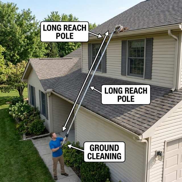 Long Reach Aluminum Gutter Cleaning Pole