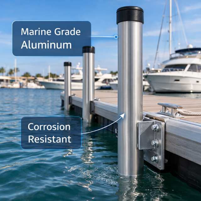 Marine Corrosion Resistant Dock Poles