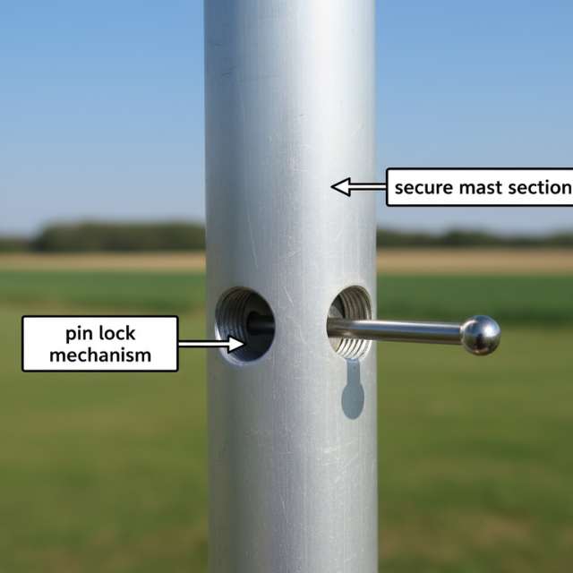 Pin Lock Aluminum Antenna Mast