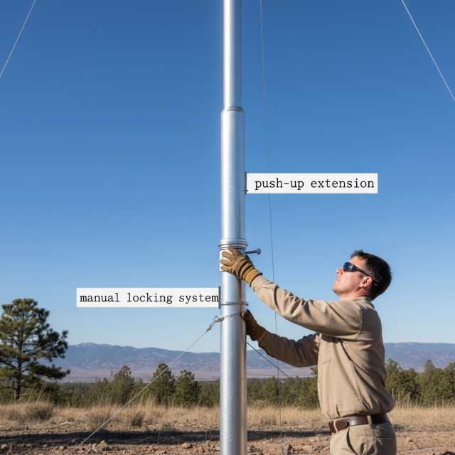 Push-Up Aluminum Antenna Mast