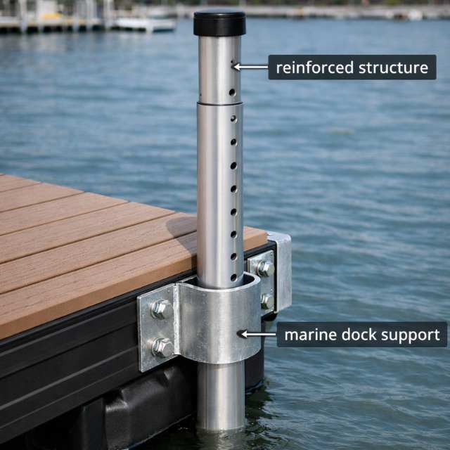 Reinforced Aluminum Dock Poles
