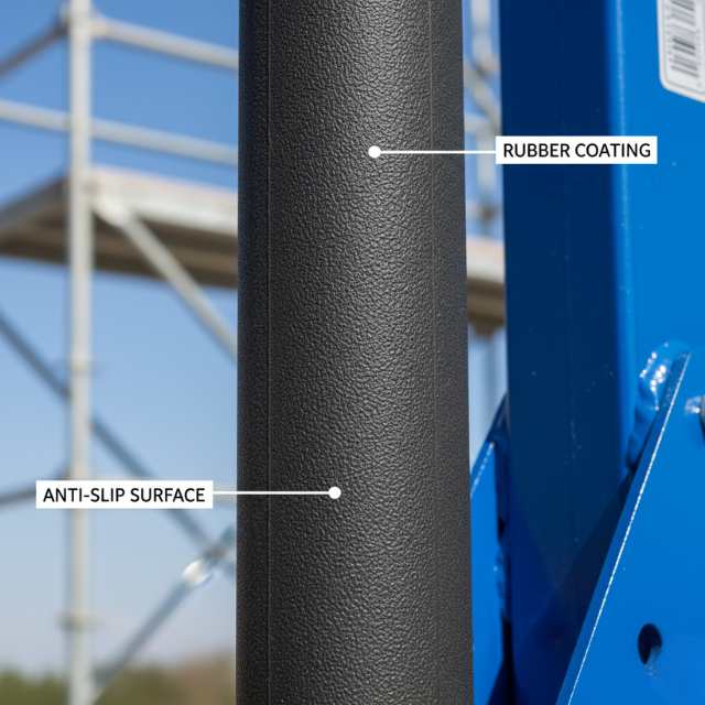 Rubber coated aluminum pump jack poles