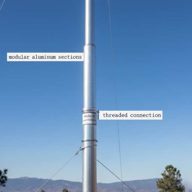 Sectional Aluminum Antenna Pole