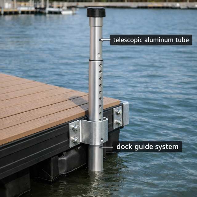 Telescopic Aluminum Dock Poles for Marina Docks