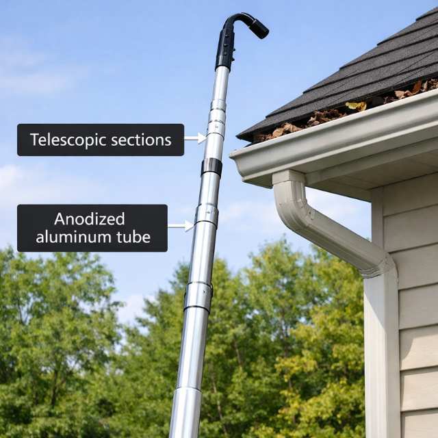 Telescopic Aluminum Gutter Cleaning Pole