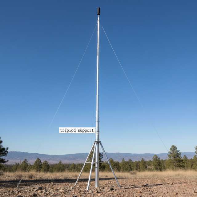 Tripod Mounted Telescoping Antenna Pole