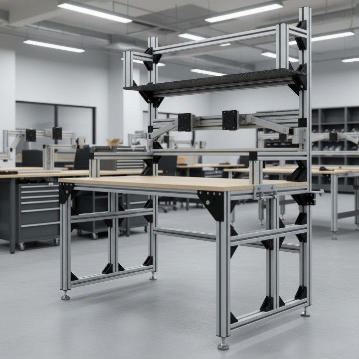 V Slotted Aluminum Insert for Modular Assembly Systems