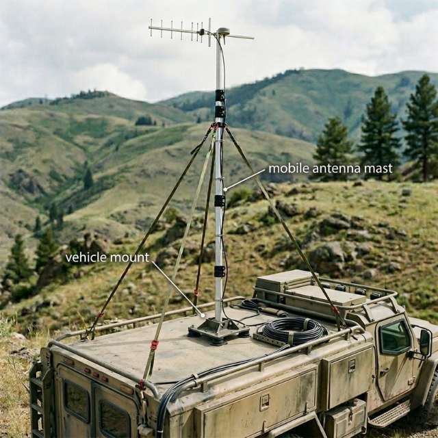 Vehicle Mounted Telescoping Antenna Mast