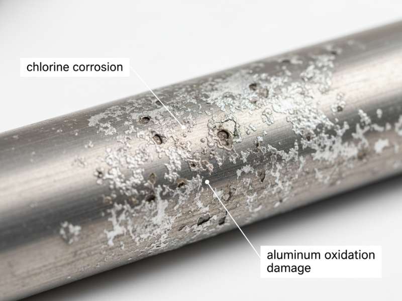 aluminum corrosion chlorine pool pitting oxidation surface damage