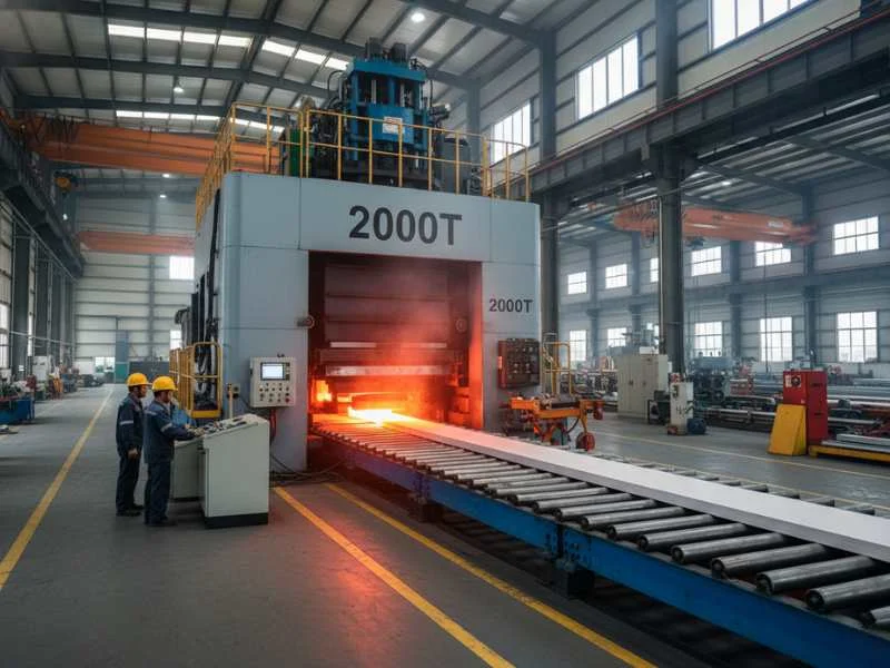 Aluminum Extrusion Press 2000T Machine Industrial Aluminum Profile Production at Xingyong aluminum pole factory