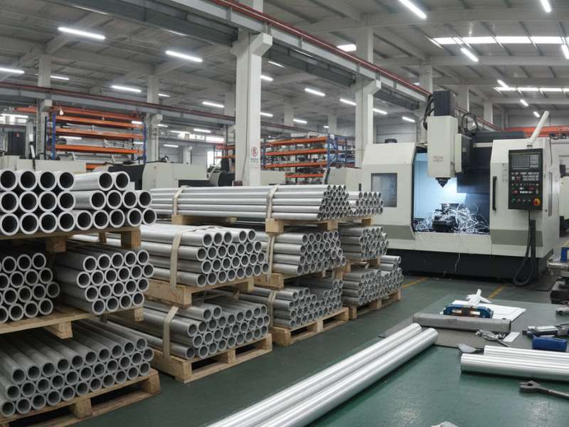 aluminum extrusion tubes for telescopic extension poles in manufacturing workshop