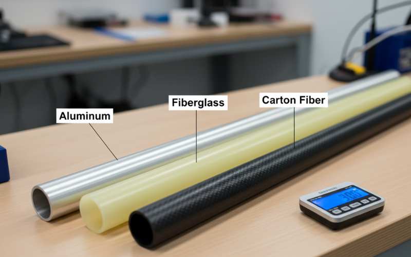 aluminum fiberglass carbon fiber extension pole material comparison