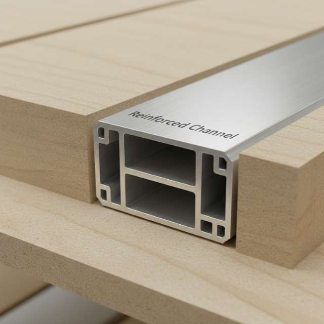 aluminum slatwall insert reinforcement structure for display panels