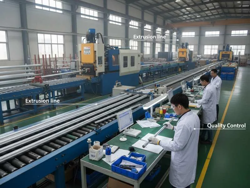 Aluminum telescopic pole manufacturing extrusion quality control