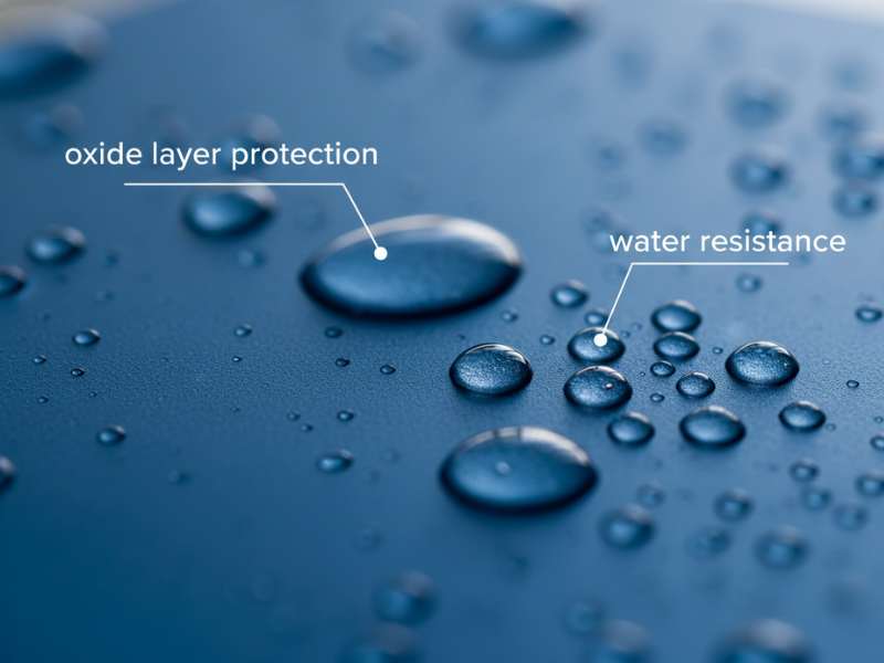 anodized aluminum oxide layer corrosion resistance water droplets surface