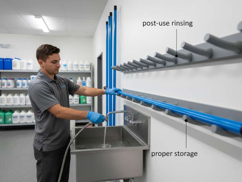 anodized aluminum pool pole maintenance rinsing storage after use