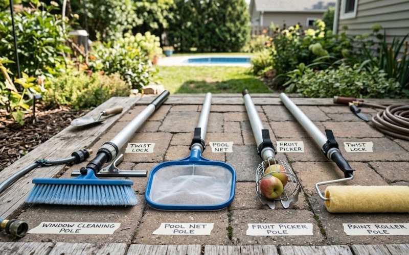 extension pole applications window cleaning pool net fruit picker paint roller