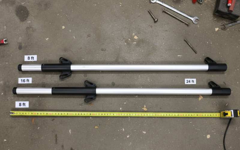 extension pole length comparison 8 ft 16 ft 24 ft aluminum telescopic poles