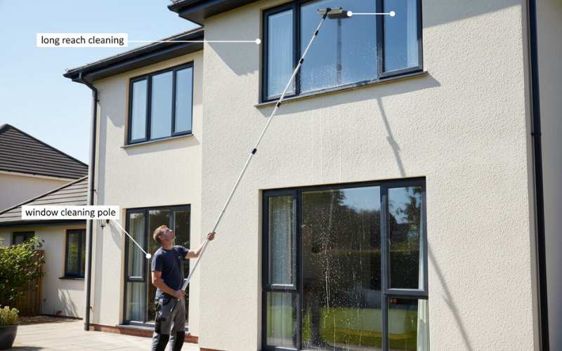extension pole window cleaning second floor telescopic pole