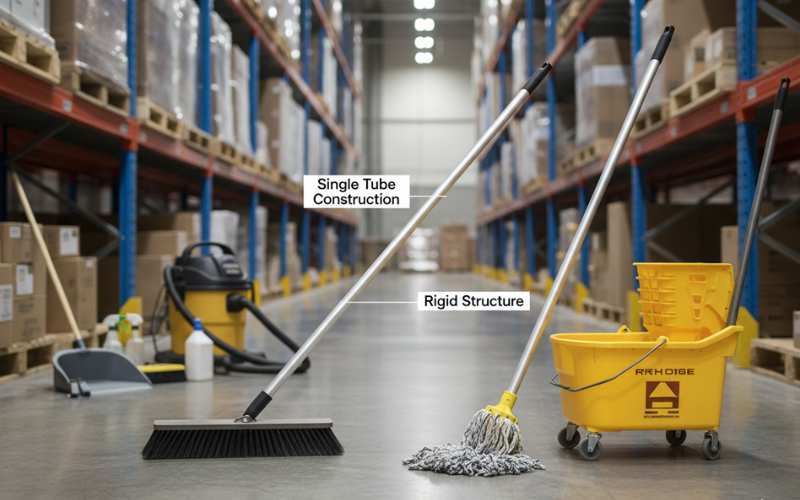 fixed aluminum extension pole broom handle cleaning tool