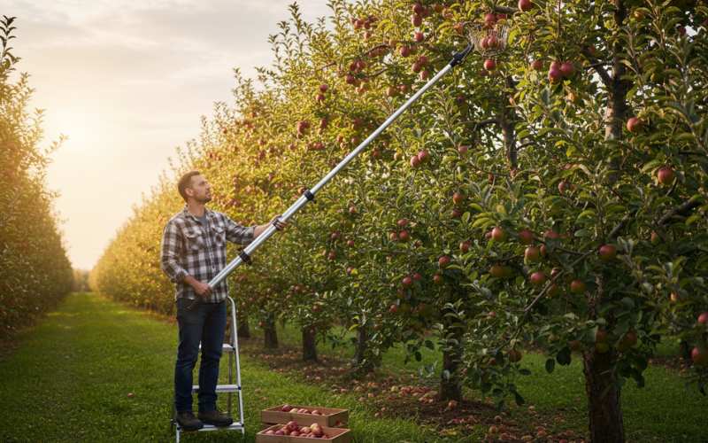 fruit picking telescopic extension pole harvesting apples