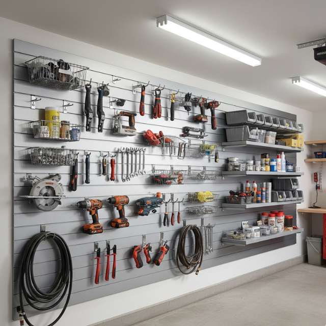 garage aluminum slatwall storage system