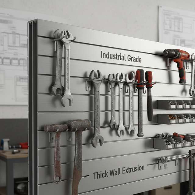 heavy duty aluminum slatwall panel industrial storage wall