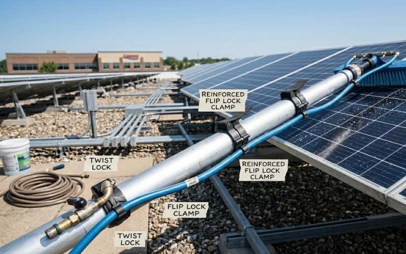 heavy duty telescopic pole for solar panel cleaning system