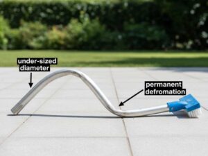 telescopic pole failure bending deformation under load